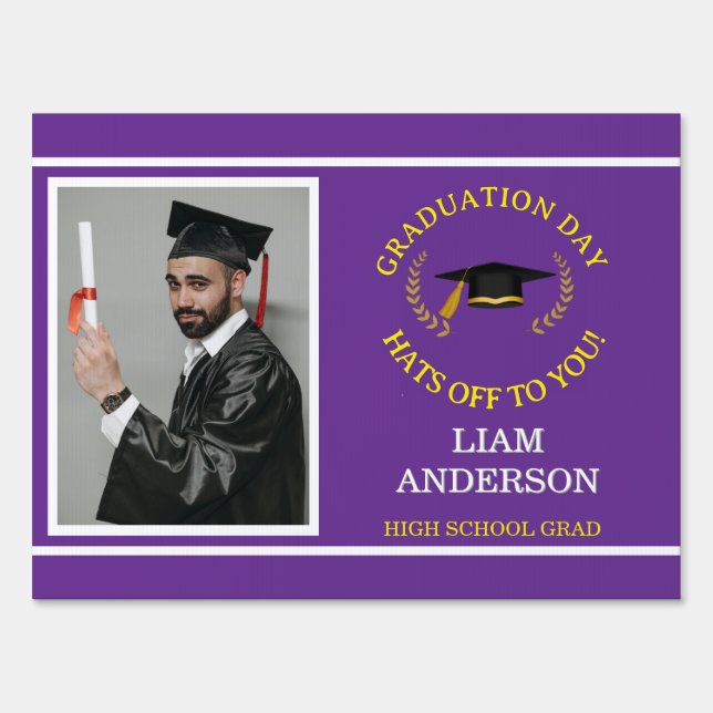 Graduation Day Photo Sign – Hats Off High School  (Back)