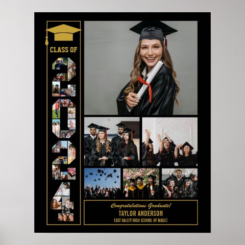 Graduation Day Senior Class of 2024 Photo Collage Poster