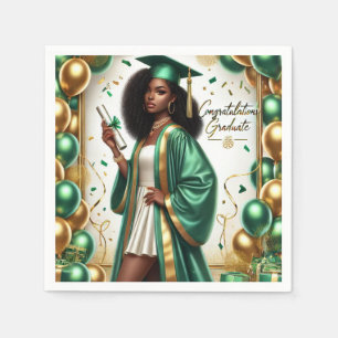 Graduation Decor - Emerald Napkins