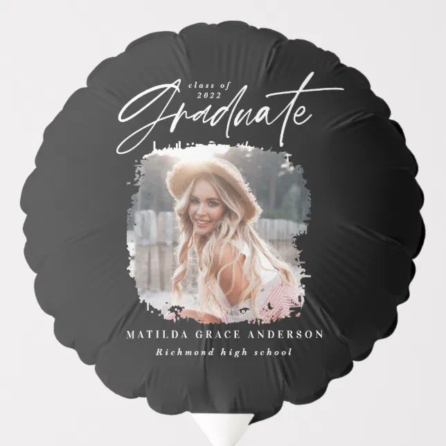 graduation-decor-script-modern-black-white-elegant-balloon-zazzle