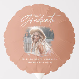 Graduation decor script modern terracotta elegant balloon