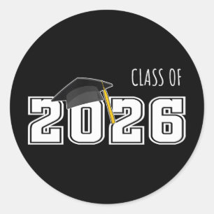 Graduation Design For Senior 2026 Design Retro Cl Classic Round Sticker