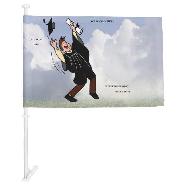 Graduation Design Keepsake Car Flag - Customize It (Front)