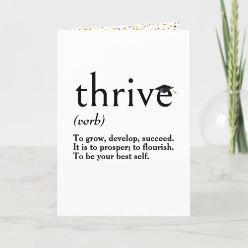 Graduation Dictionary Definition of Thrive  Card