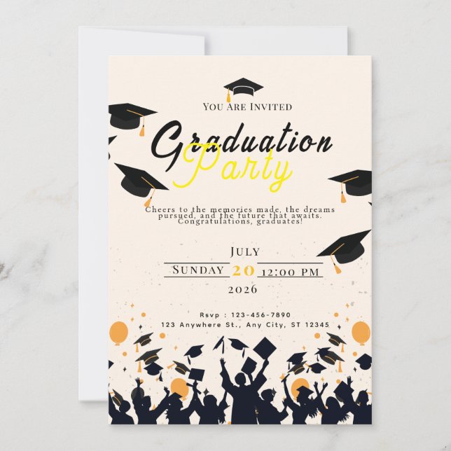Graduation Digital Invitation Template – Modern Gr (Front)