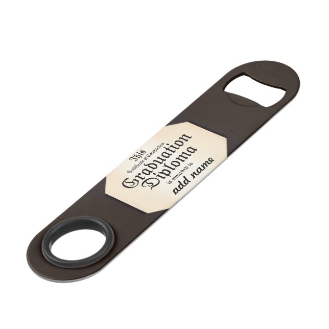 Graduation Diploma - Add Grad's Name! Bar Key (Front Angled)