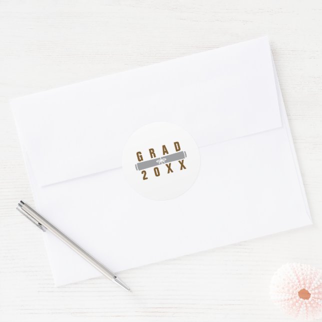 Graduation Diploma Brown & Silver Envelope Seal (Envelope)