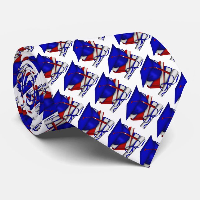 Graduation Diploma, Cap and Books Neck Tie (Rolled)