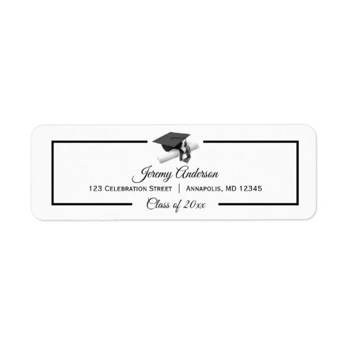 Graduation Diploma Cap and Tassel Return Address Label