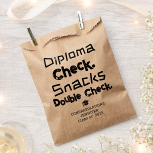Graduation. Diploma? Check. Snacks? Check. Kraft Favor Bag