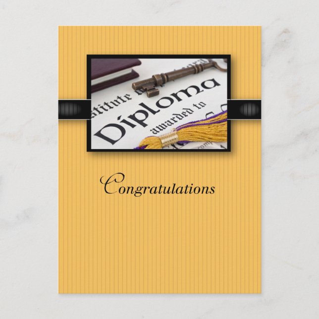 Graduation Diploma Congratulations Postcard (Front)
