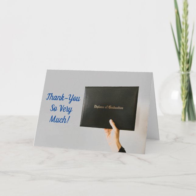 Graduation Diploma Thank You Card (Front)