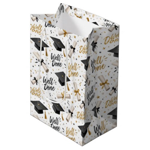 Graduation Diplomas with Well Done Text  Medium Gift Bag