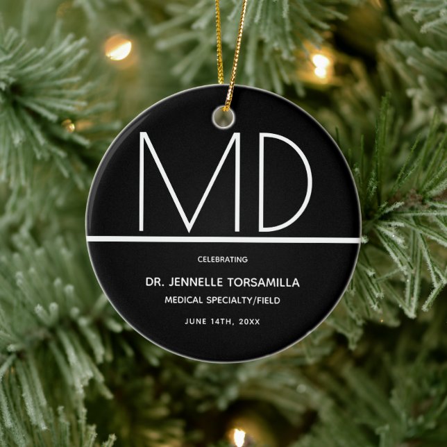 Graduation Doctor MD Keepsake Ceramic Ornament (Tree)