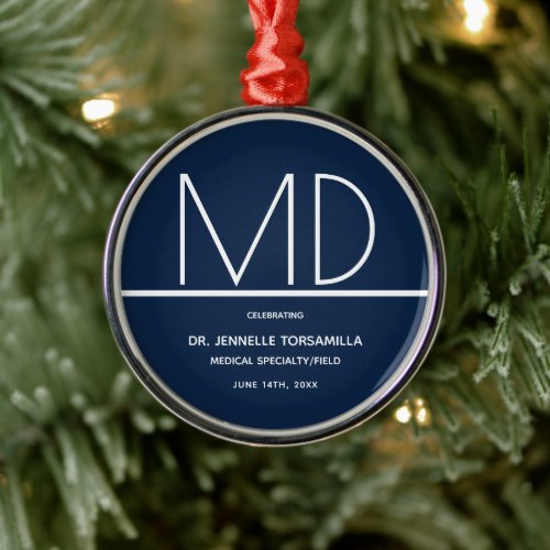 Graduation Doctor MD Keepsake Metal Ornament