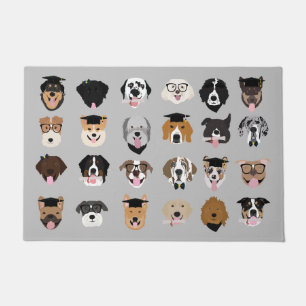 Graduation Dog Face Doormat