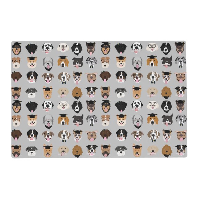 Graduation Dog Face Placemat (Front)