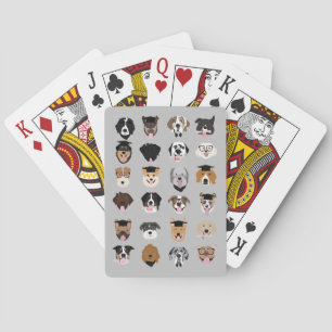 Graduation Dog Face Poker Cards