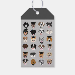 Graduation Dog Faces Gift Tags