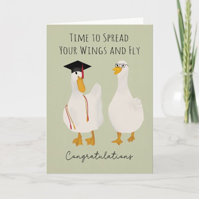 Graduation Ducks Spread Your Wings and Fly Card (Front)