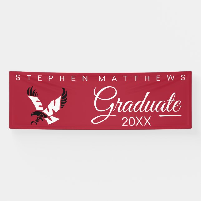 Graduation Eastern Washington Eagle Logo Banner (Horizontal)