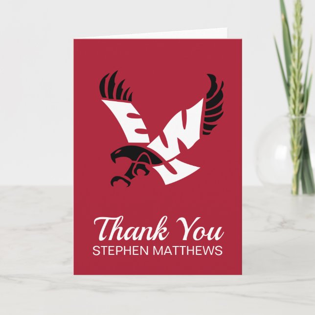 Graduation Eastern Washington Eagle Logo Card (Front)