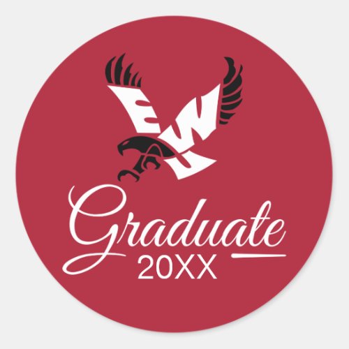 Graduation Eastern Washington Eagle Logo Classic Round Sticker