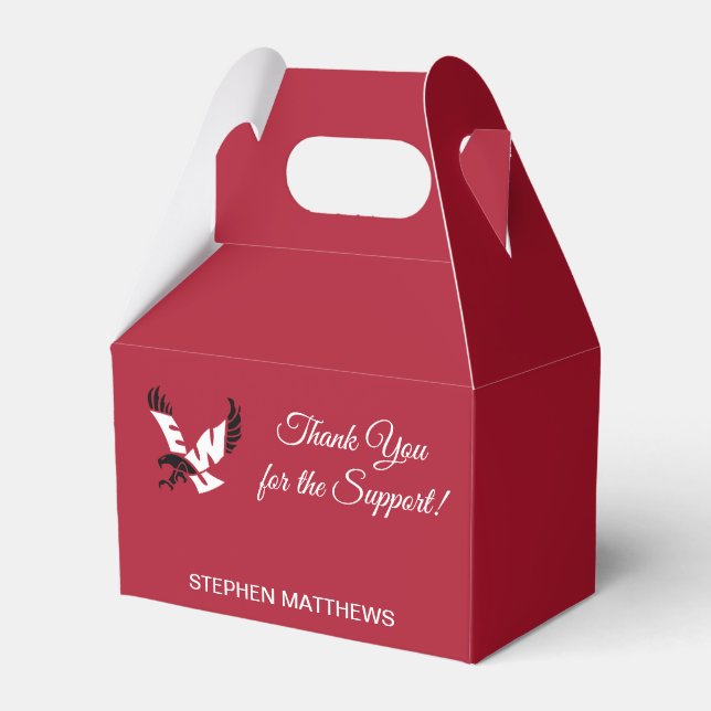 Graduation Eastern Washington Eagle Logo Favor Boxes (Front Side)