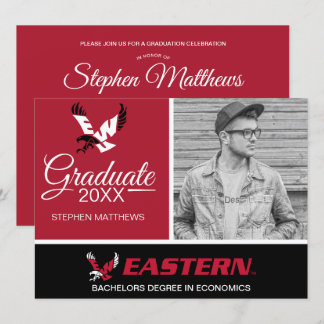 Graduation Eastern Washington Eagle Logo Invitation
