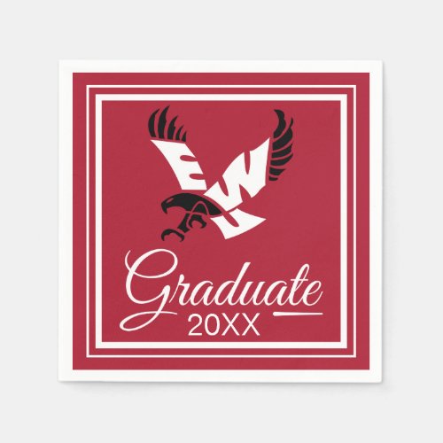 Graduation Eastern Washington Eagle Logo Napkins