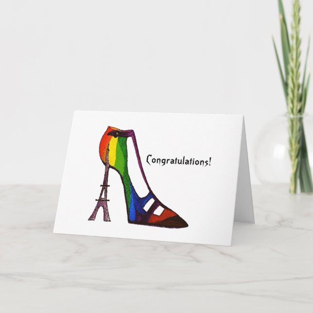 Graduation Eiffel Tower Shoe  Card (Front)
