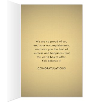 Graduation Elegant Black and Gold Large Oversized Card | Zazzle