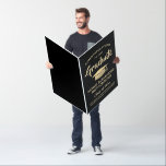 Graduation Elegant Black and Gold Large Oversized Card<br><div class="desc">Go big with your congratulations and best wishes for the graduate! This extra large customized graduation card is an extra special way to say it in style. All text is simple to personalize and there's plenty of room for friends and family to sign the inside. Black and gold design features...</div>