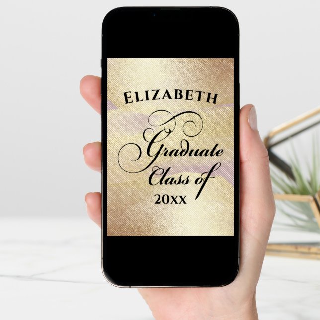 Graduation Elegant Gold Typography Card (Front Digital)