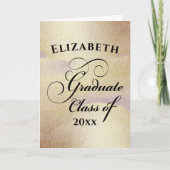Graduation Elegant Gold Typography Card (Front)