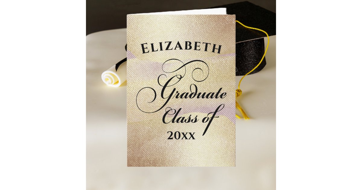 Graduation Elegant Gold Typography Card | Zazzle
