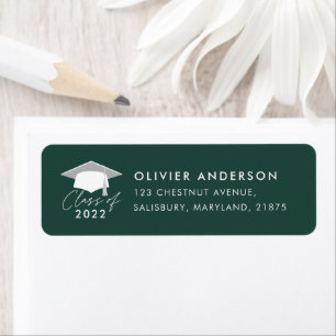 Graduation elegant modern green class of label
