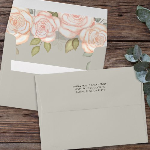Graduation Elegant Modern Minimalist Floral Sage E Envelope