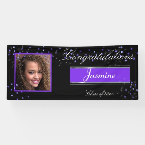 Graduation Elegant Purple Sapphires Congrats Grad Banner