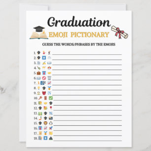 Graduation Emoji Pictionary Game