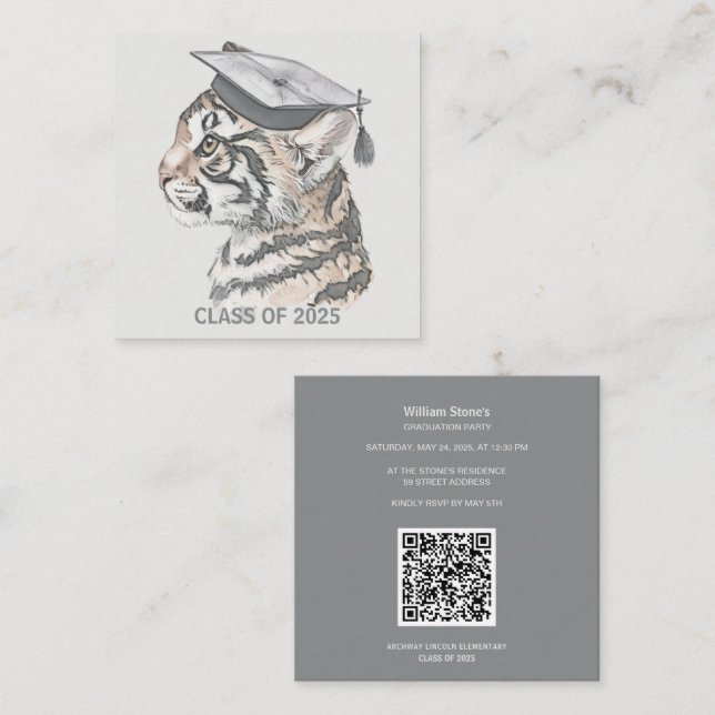 Graduation Enclosure Card with QR Code (Front/Back)