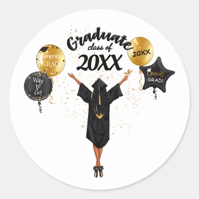 Graduation Envelope Seal African Woman Hispanic (Front)