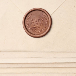 Graduation Envelope Seal with Initial and Wreath Wax Seal Sticker