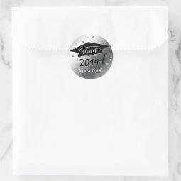 Graduation Envelope Sticker Seals Fun Faux Silver | Zazzle