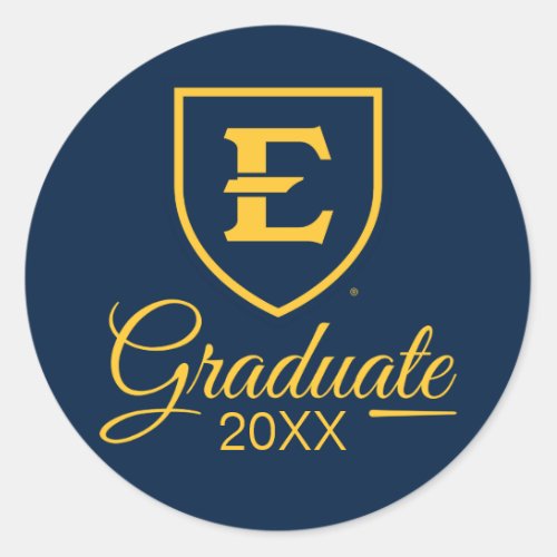 Graduation ETSU Institutional Mark Classic Round Sticker