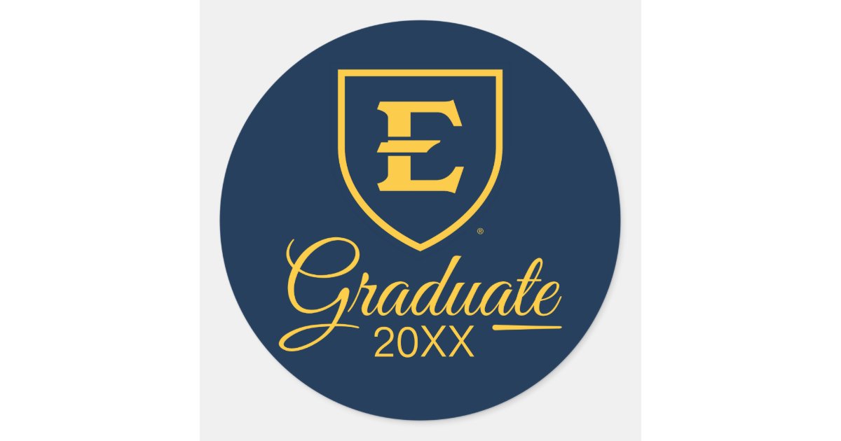 Graduation ETSU Institutional Mark Classic Round Sticker Zazzle