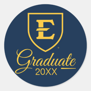 Graduation ETSU Institutional Mark Classic Round Sticker