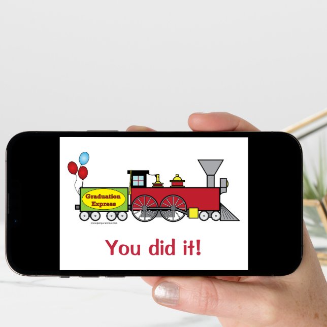 Graduation Express Train Congratulations Card (Front Digital)