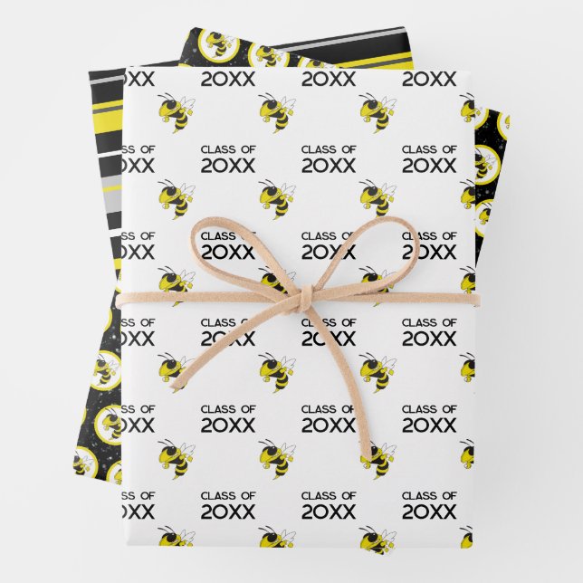 Graduation Fairview High Yellow Jackets Class of Wrapping Paper Sheets (In situ)