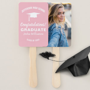 Graduation Fan Custom School Color Graduate Photo